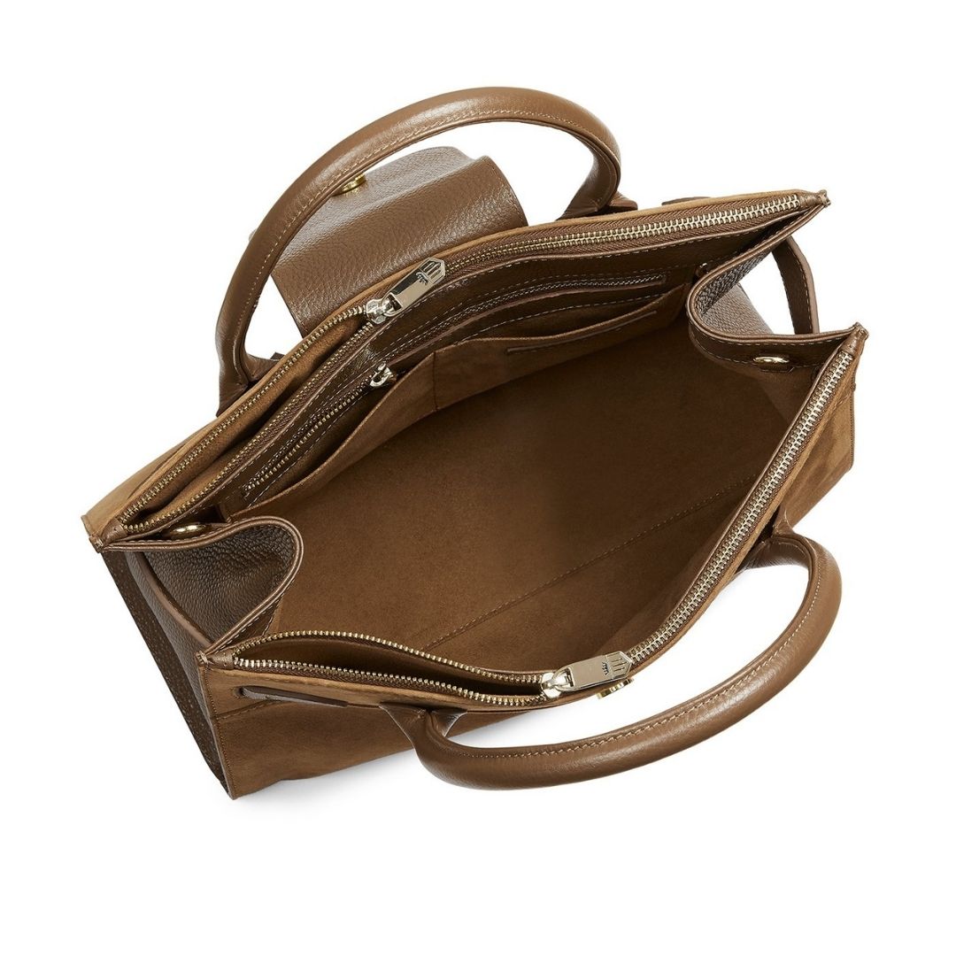 Fairfax & Favor Windsor Work Suede Handbag in Tan