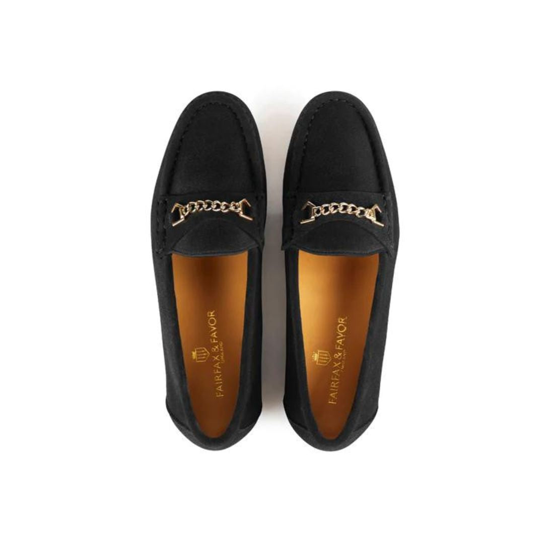 Fairfax & Favor Women's Apsley Suede Loafer in Black