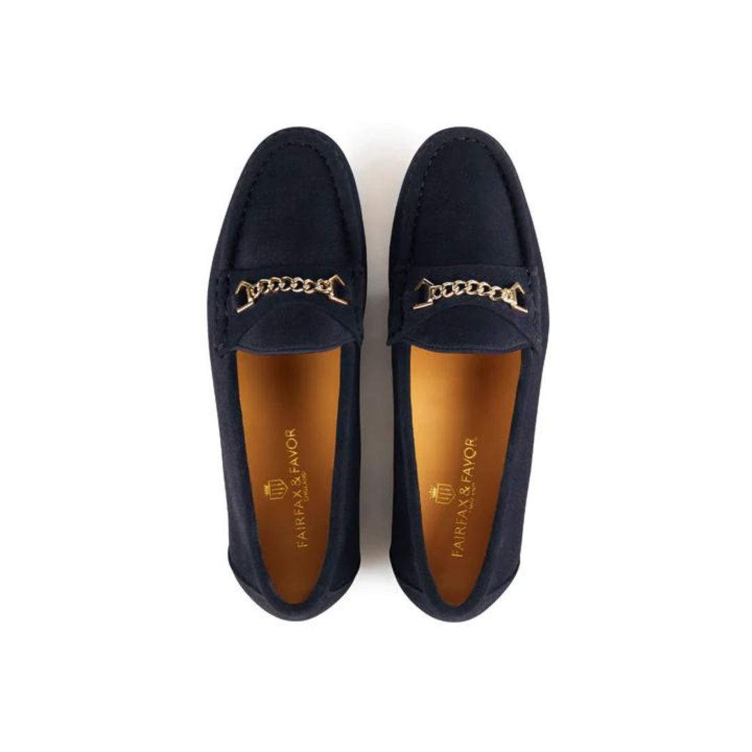 Fairfax & Favor Women's Apsley Suede Loafer in Navy