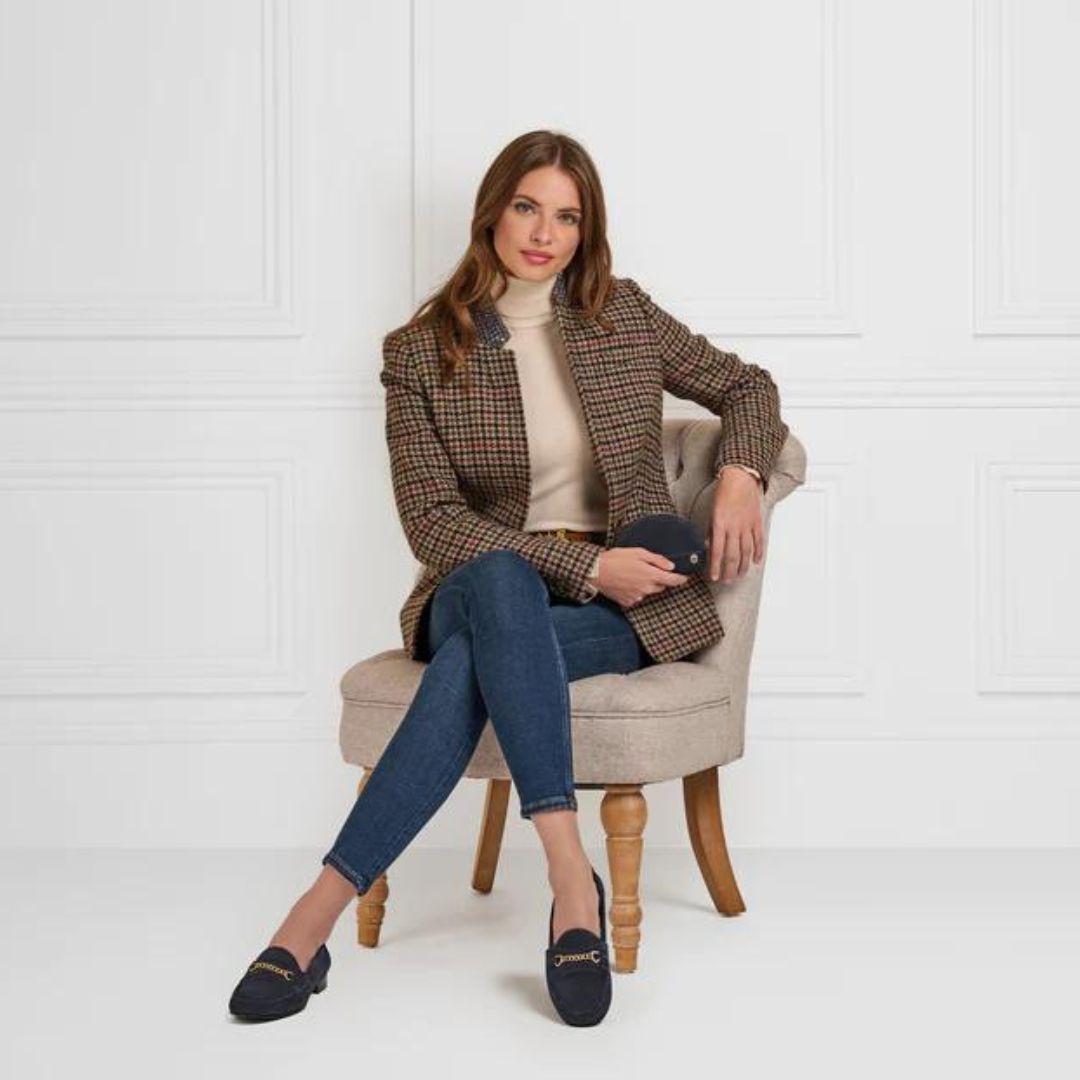 Fairfax & Favor Women's Apsley Suede Loafer in Navy