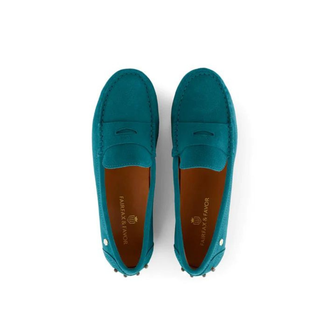 Fairfax & Favor Women's Hemsby Suede Loafer in Ocean Blue