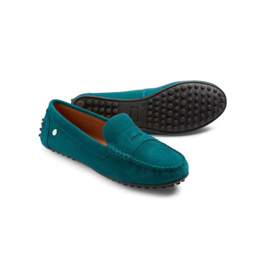 Fairfax & Favor Women's Hemsby Suede Loafer in Ocean Blue