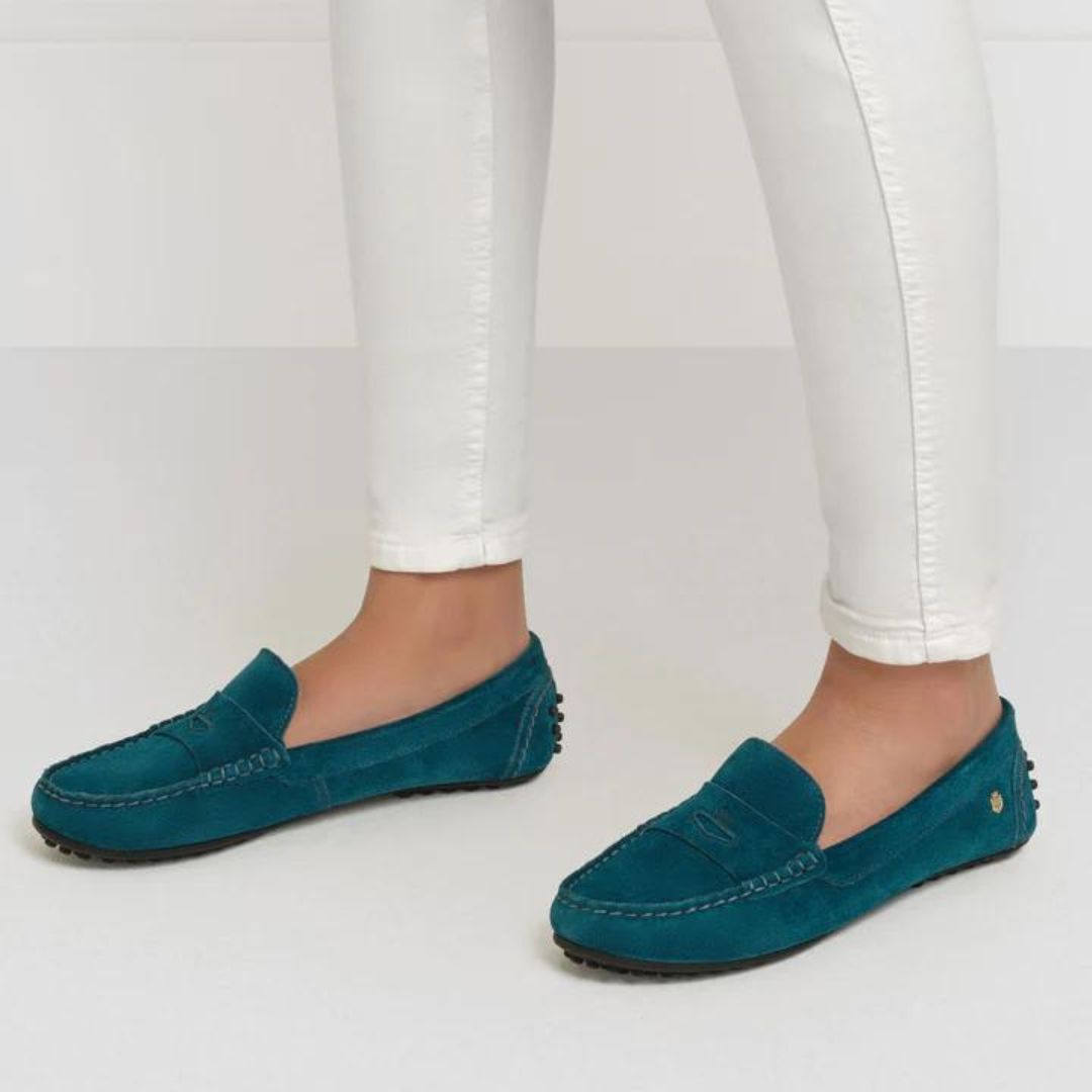 Fairfax & Favor Women's Hemsby Suede Loafer in Ocean Blue