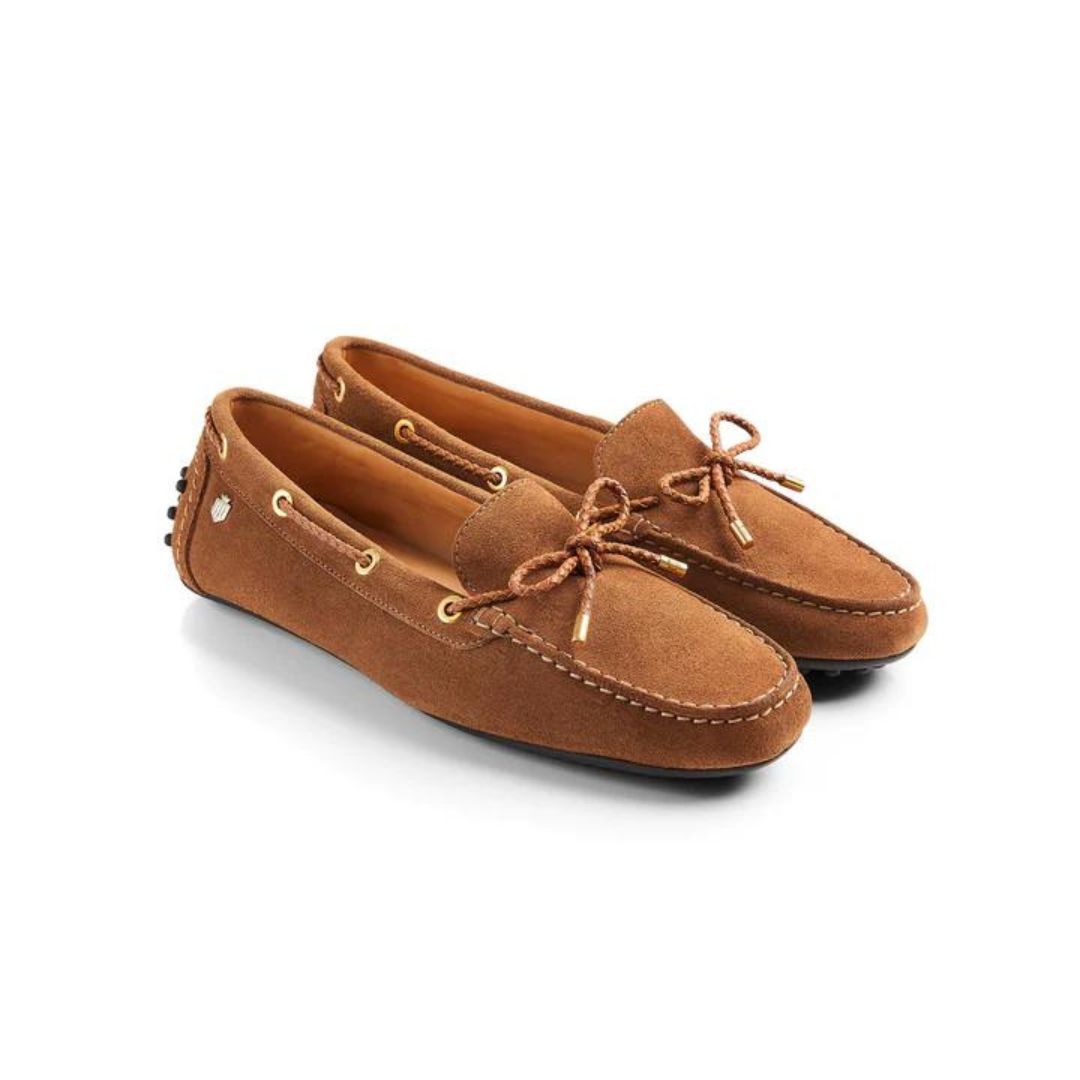 Fairfax & Favor Women's Henley Suede Driving Shoe in Tan