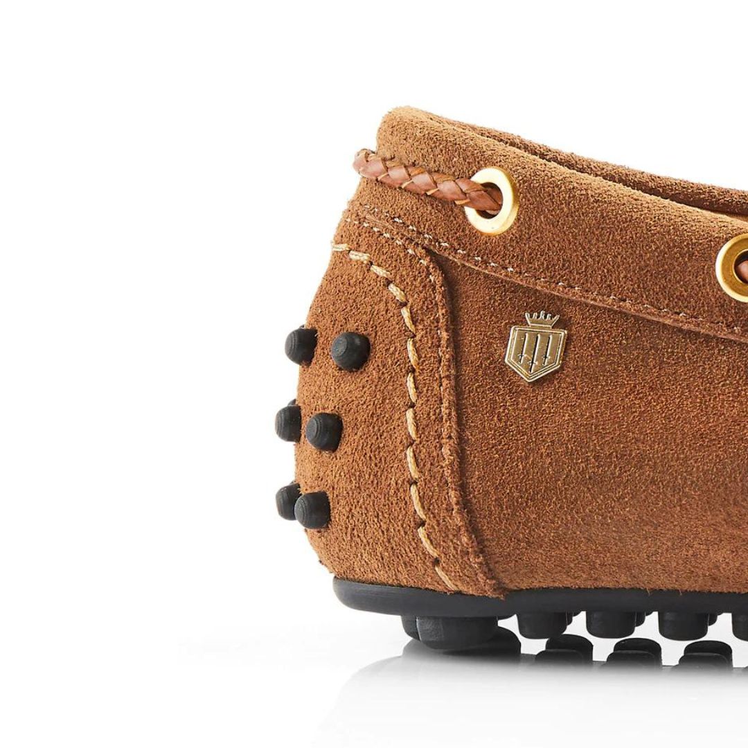 Fairfax & Favor Women's Henley Suede Driving Shoe in Tan