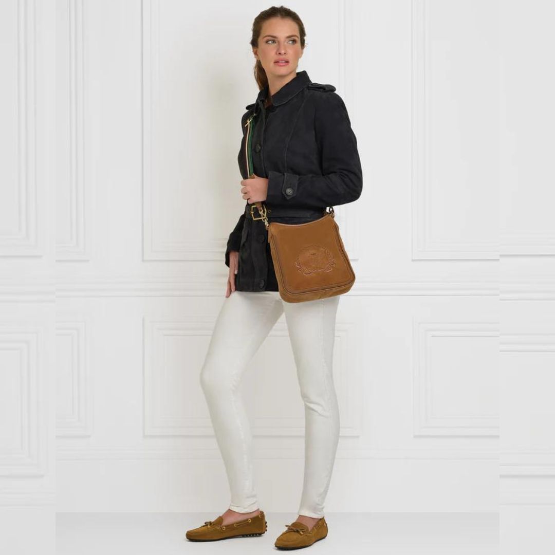 Fairfax & Favor Women's Henley Suede Driving Shoe in Tan