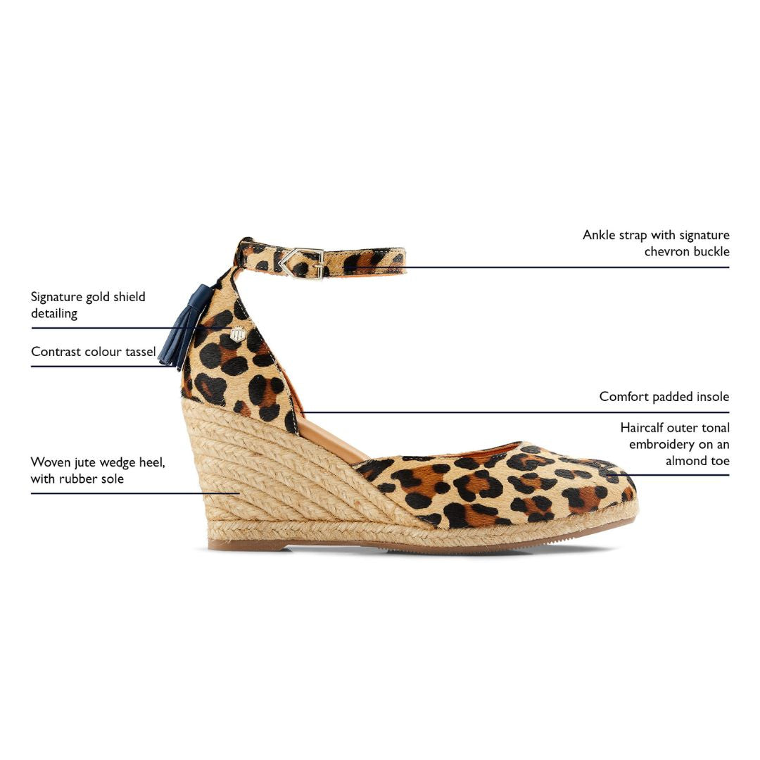 Fairfax & Favor Women's Monaco Wedge in Jaguar Haircalf