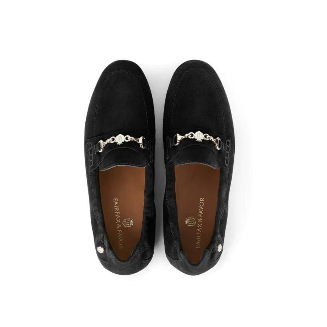 Fairfax & Favor Women's Newmarket Suede Loafer in Black