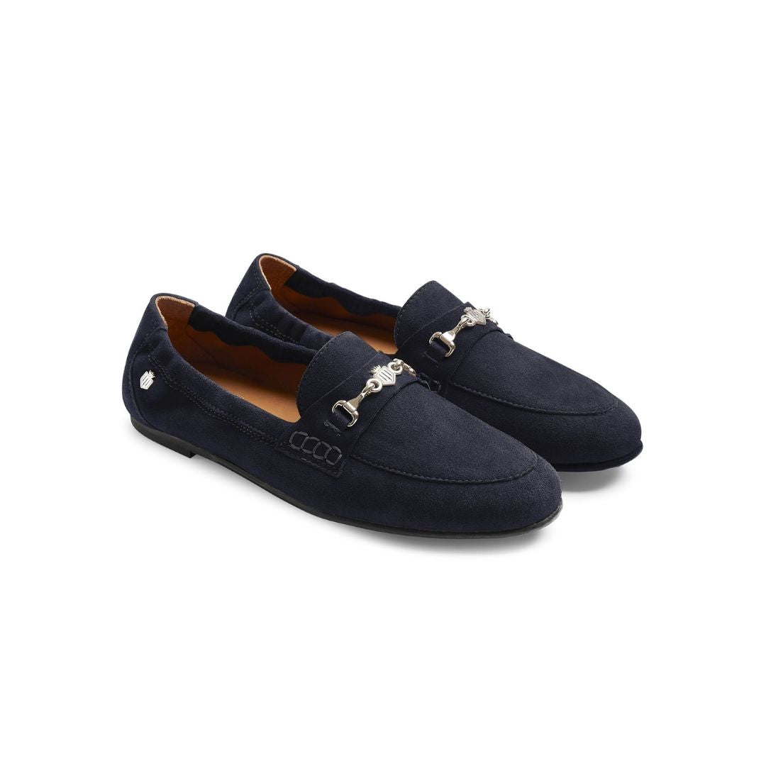 Fairfax & Favor Women's Newmarket Suede Loafer in Navy