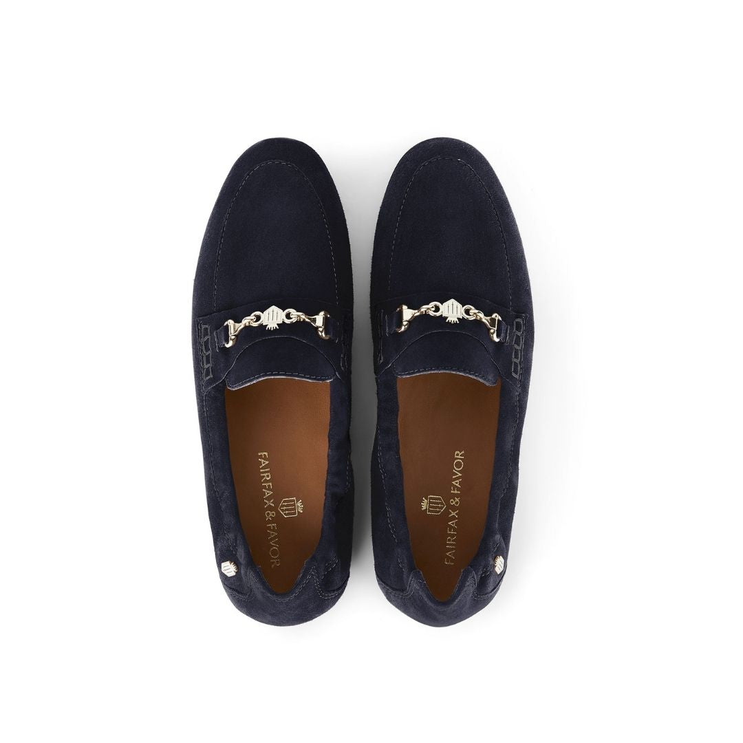 Fairfax & Favor Women's Newmarket Suede Loafer in Navy