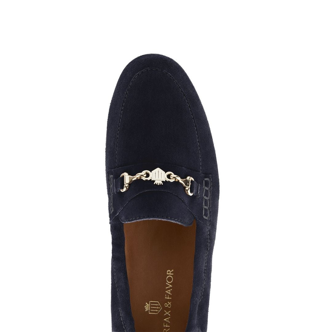 Fairfax & Favor Women's Newmarket Suede Loafer in Navy