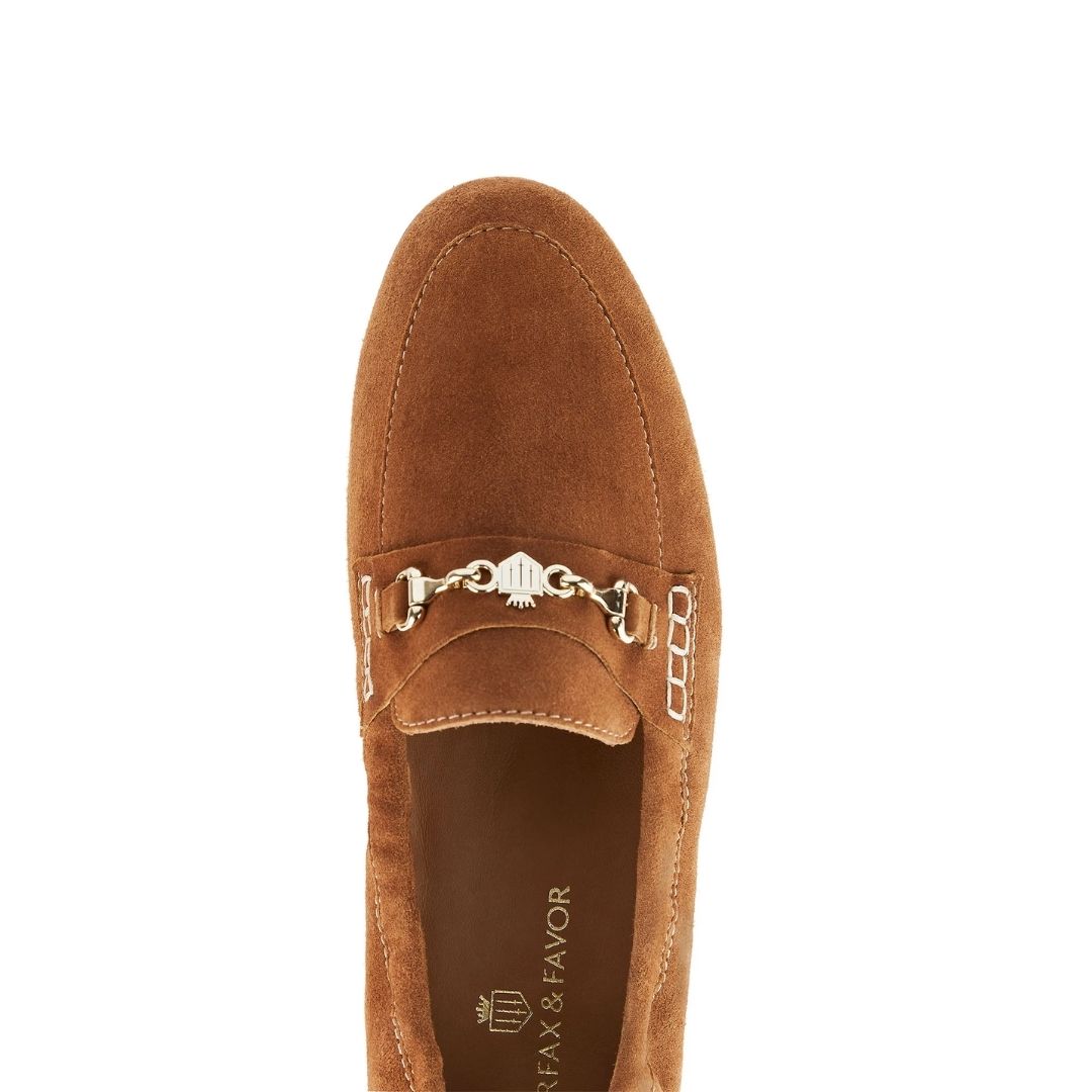 Fairfax & Favor Women's Newmarket Suede Loafer in Tan