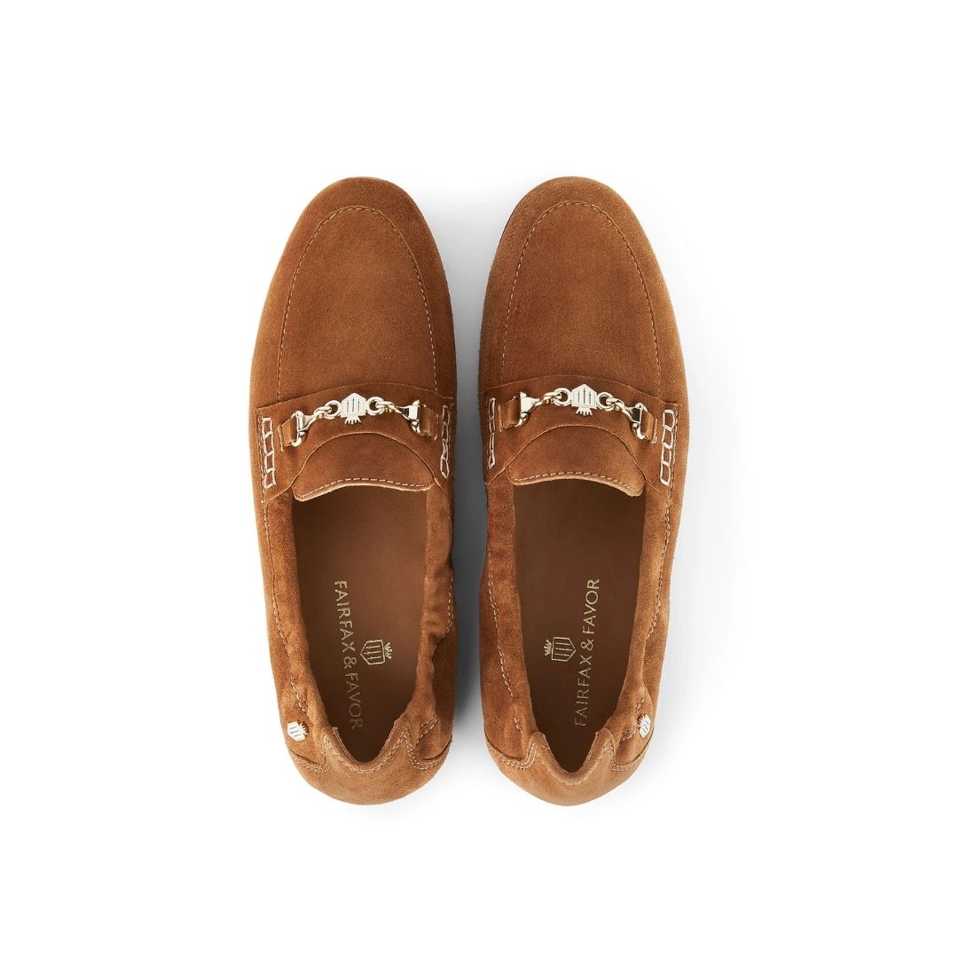 Fairfax & Favor Women's Newmarket Suede Loafer in Tan