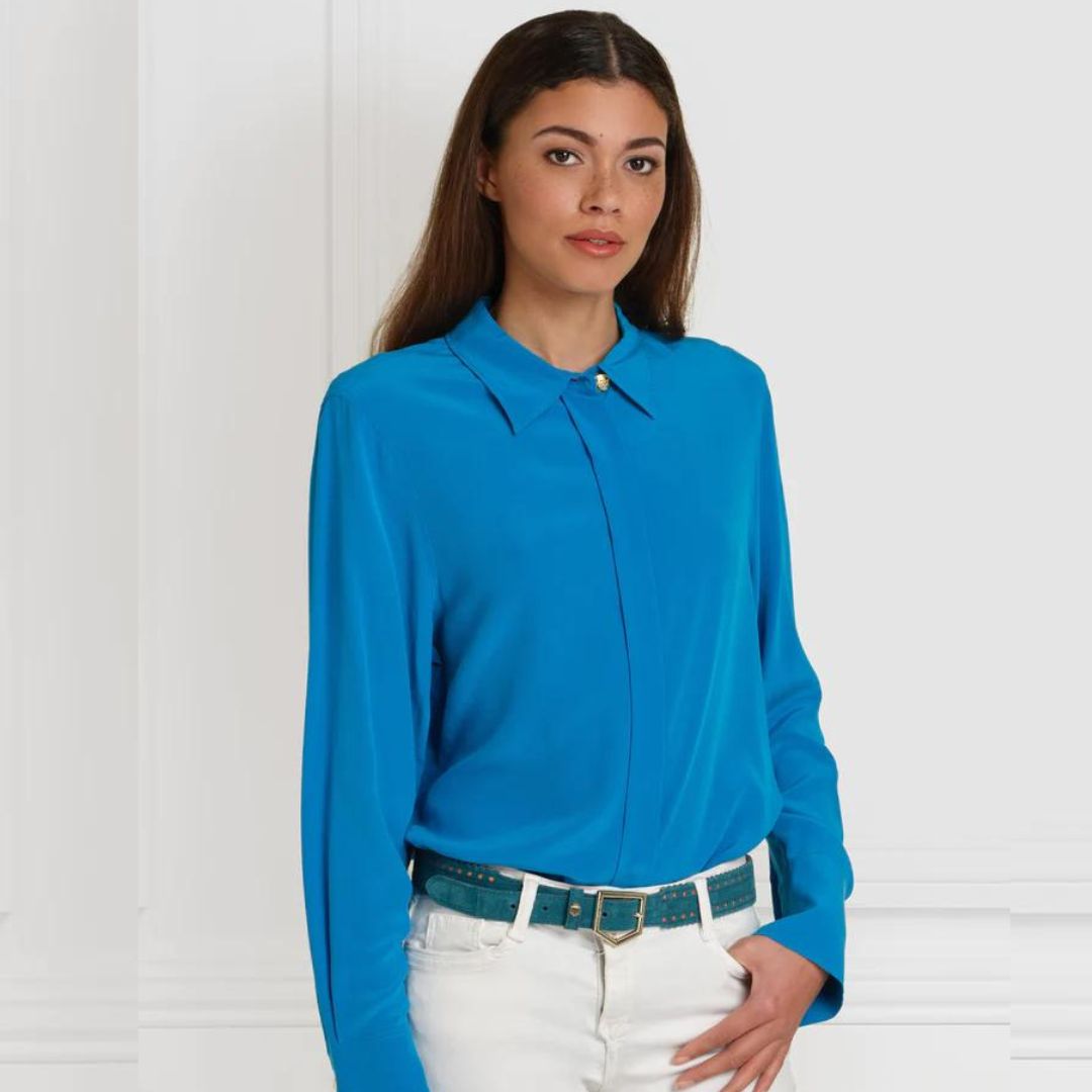 Fairfax & Favor Women's Regina Suede Belt in Ocean Blue