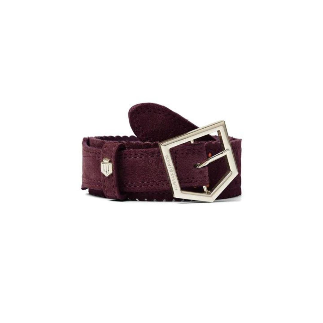 Fairfax & Favor Women's Regina Suede Belt in Plum