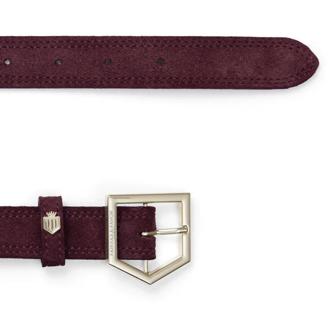 Fairfax & Favor Women's Regina Suede Belt in Plum