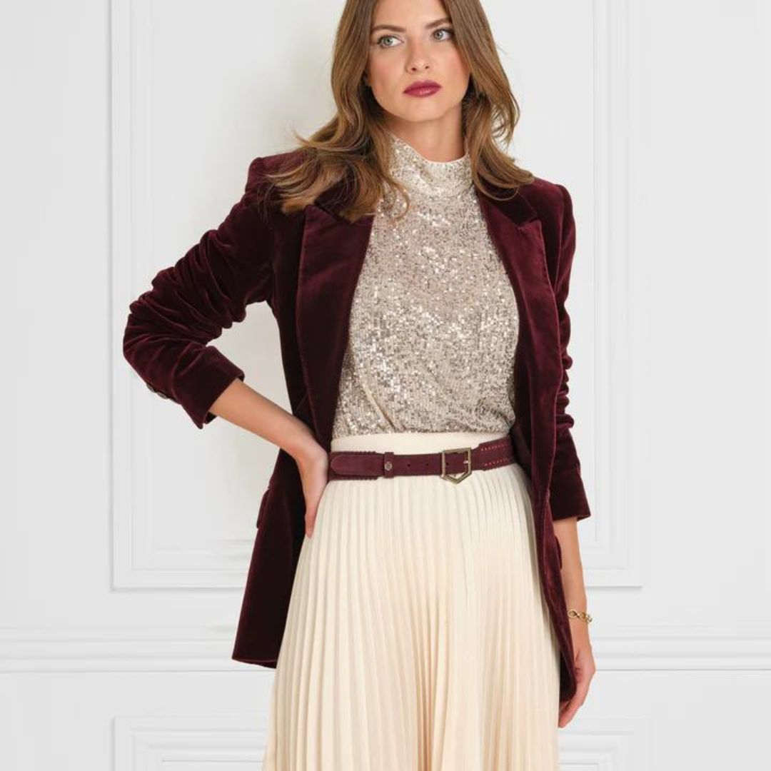Fairfax & Favor Women's Regina Suede Belt in Plum