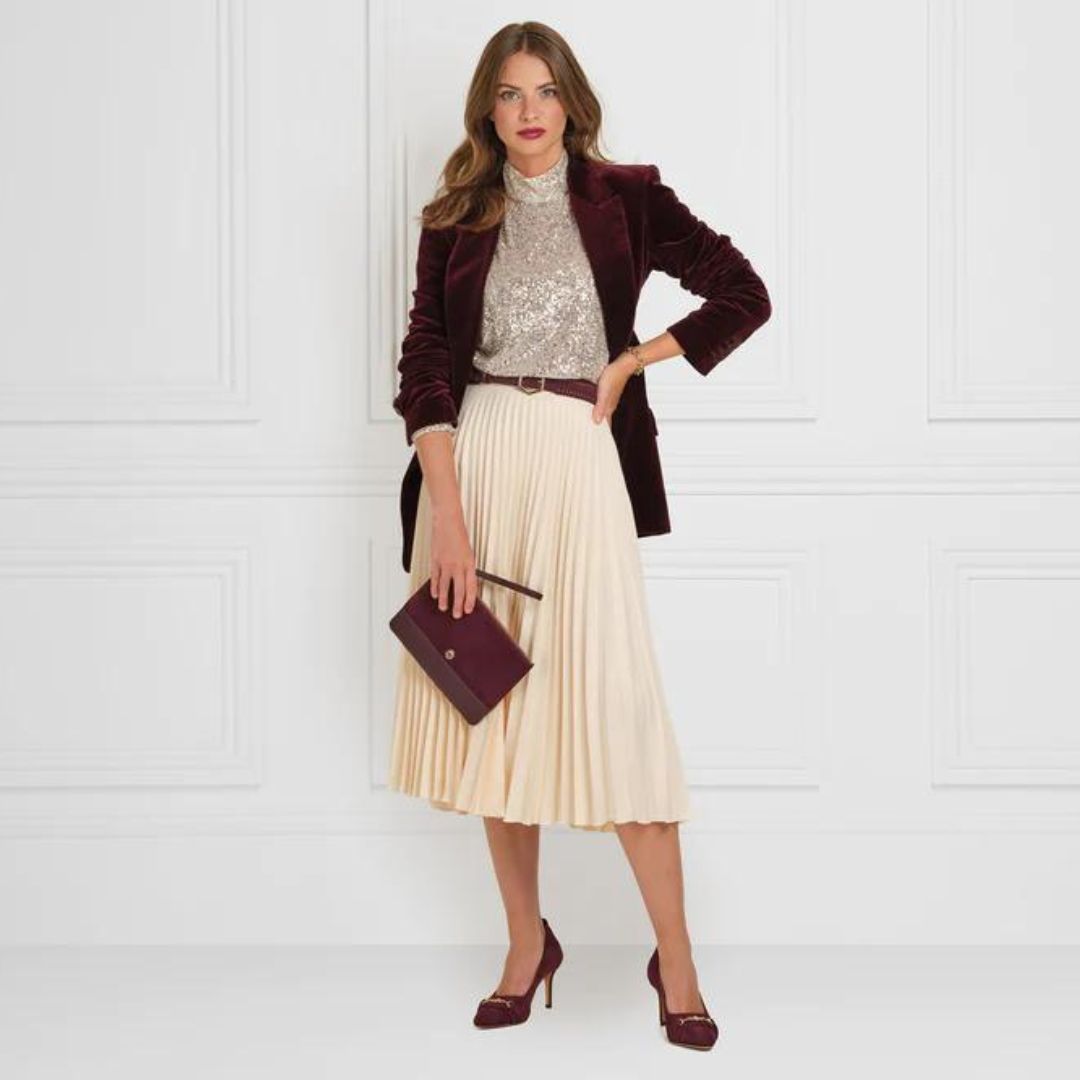 Fairfax & Favor Women's Regina Suede Belt in Plum