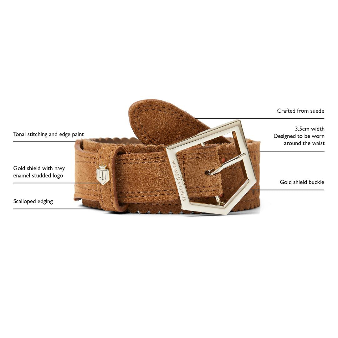 Fairfax & Favor Women's Regina Suede Belt in Tan