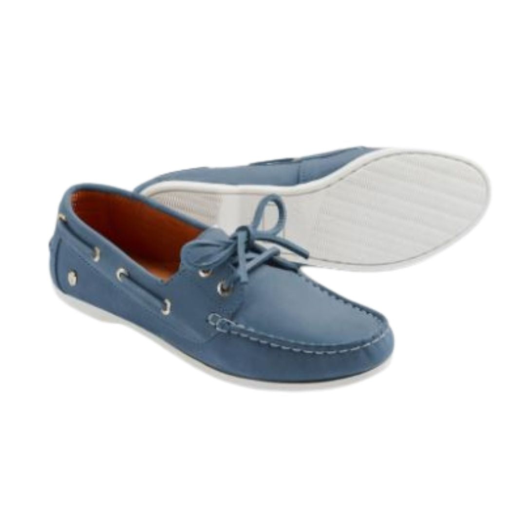 Fairfax & Favor Women's Salcombe Deck Shoe in Cornflower Blue