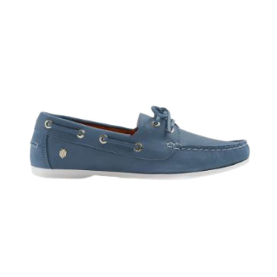 Fairfax & Favor Women's Salcombe Deck Shoe in Cornflower Blue