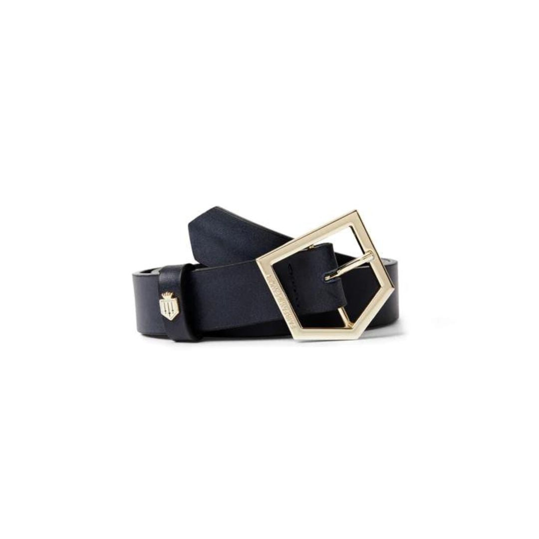 Fairfax & Favor Women's Sennowe Leather Belt in Navy