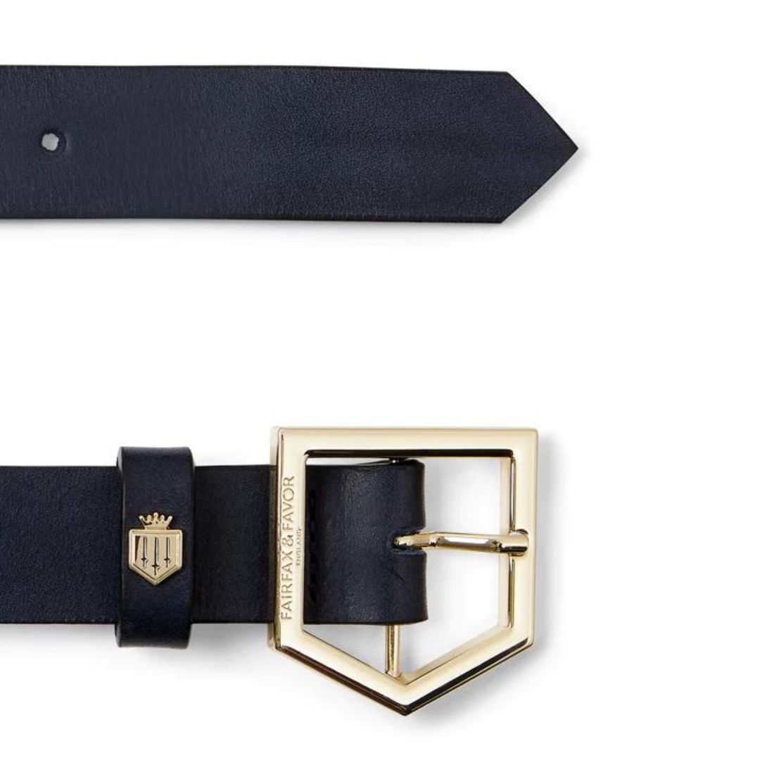 Fairfax & Favor Women's Sennowe Leather Belt in Navy