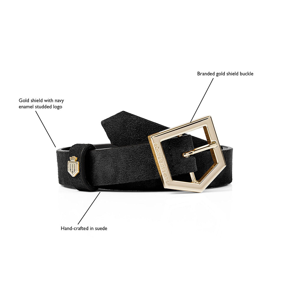 Fairfax & Favor Women's Sennowe Suede Belt in Black
