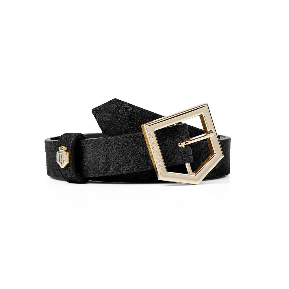 Fairfax & Favor Women's Sennowe Suede Belt in Black