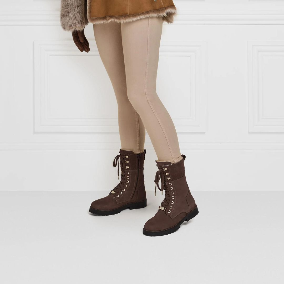 Fairfax & Favor Shearling Lined Anglesey Boots in Chocolate