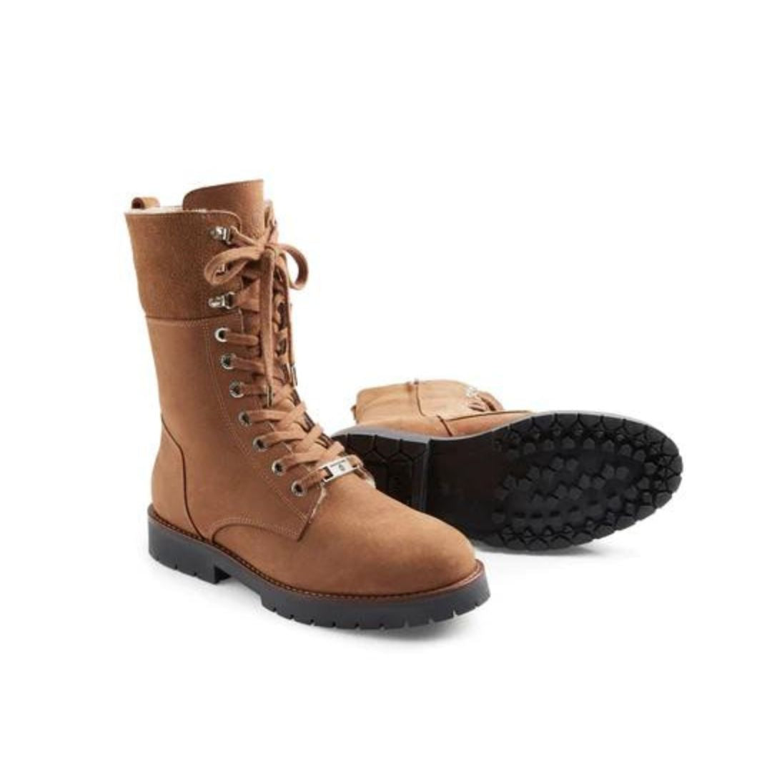 Fairfax & Favor Shearling Lined Anglesey Boots in Cognac
