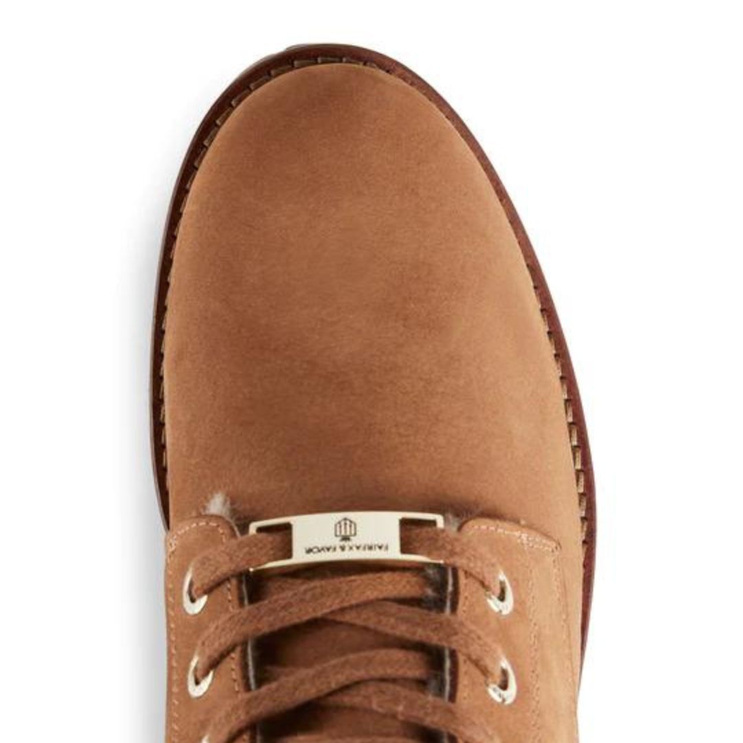 Fairfax & Favor Shearling Lined Anglesey Boots in Cognac