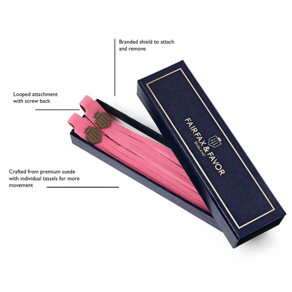 Fairfax & Favor Suede Boot Tassels in Bubblegum Pink