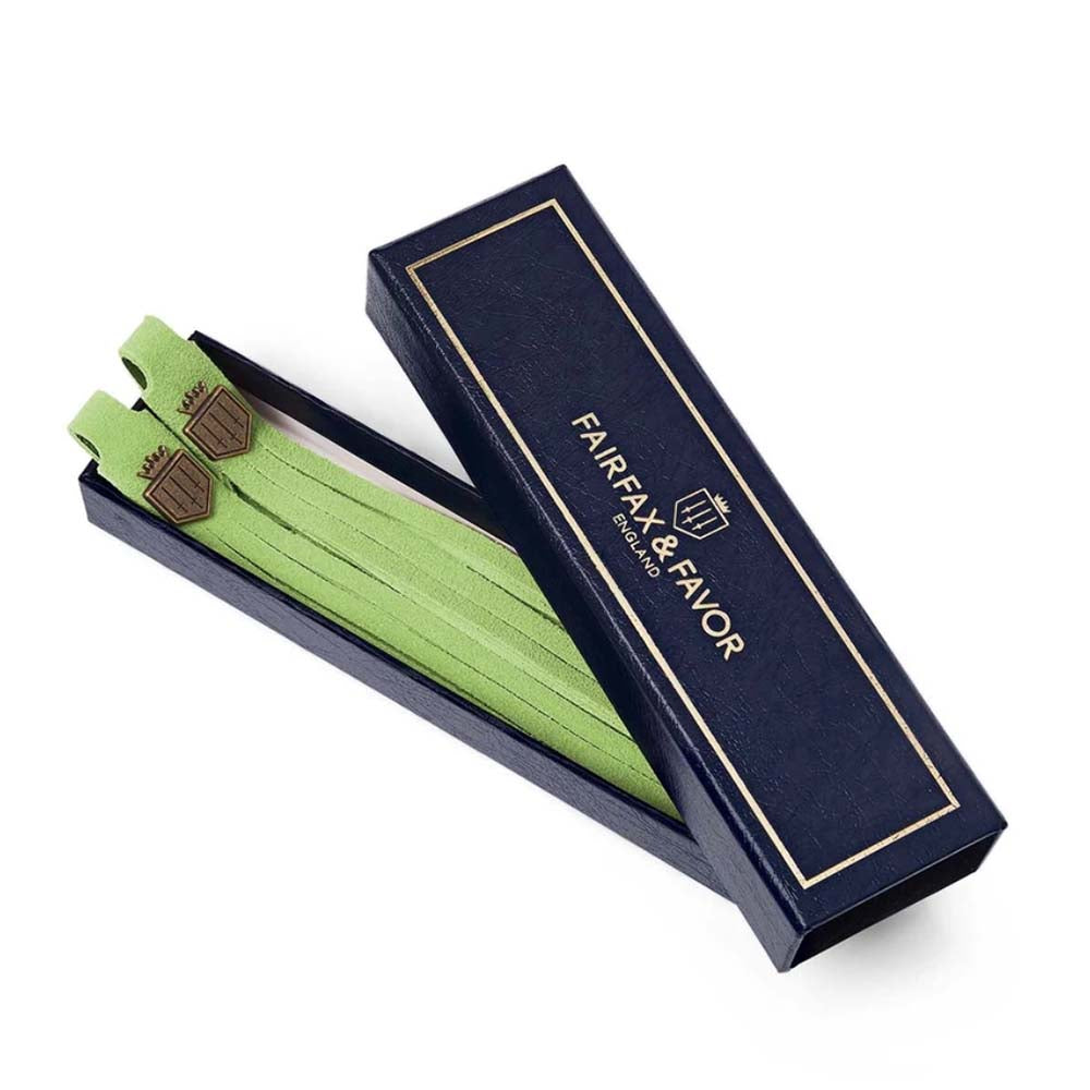 Fairfax & Favor Suede Boot Tassels in Lime Green
