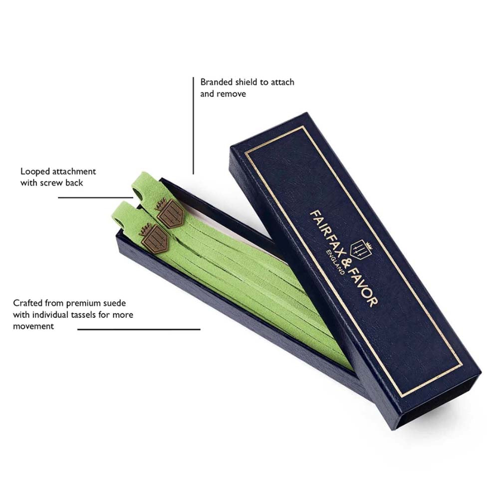 Fairfax & Favor Suede Boot Tassels in Lime Green