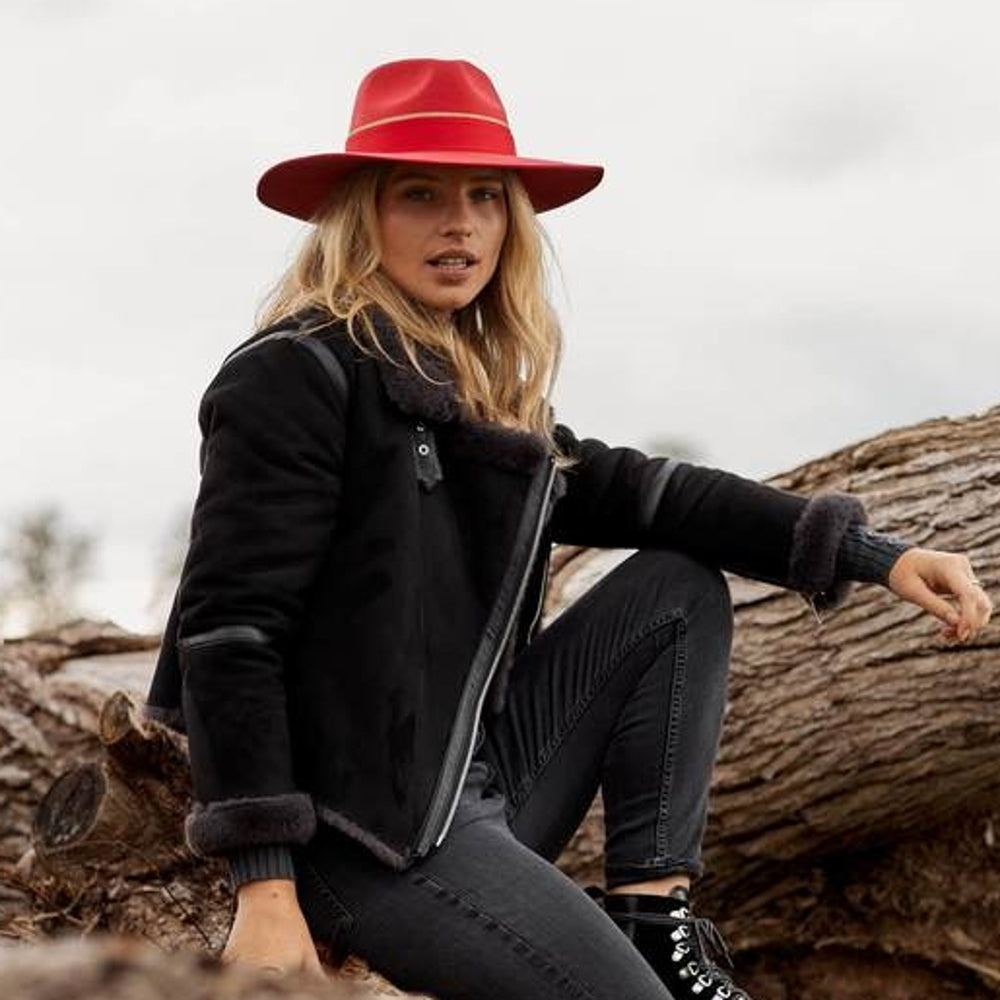 Hicks & Brown Oxley Fedora in Berry