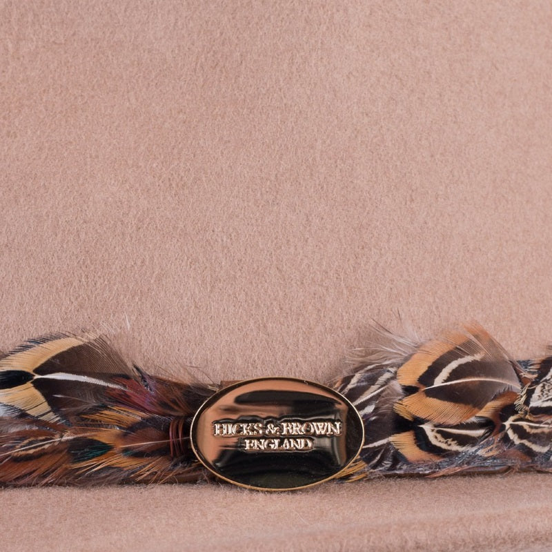 Hicks & Brown 'The Suffolk' Fedora in Camel (Pheasant Feather Wrap) - RedMillsStore.ie