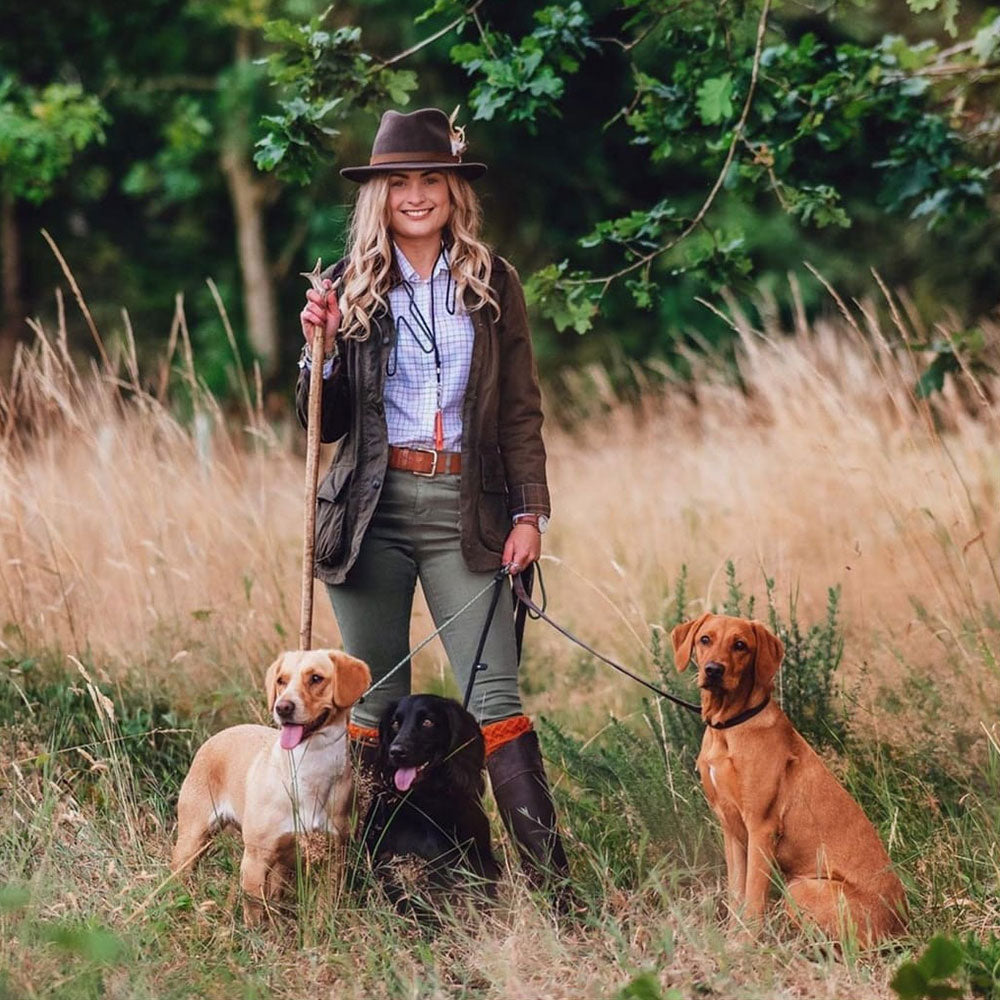 Hicks & Brown Suffolk Fedora in Dark Brown with Gamebird Feather