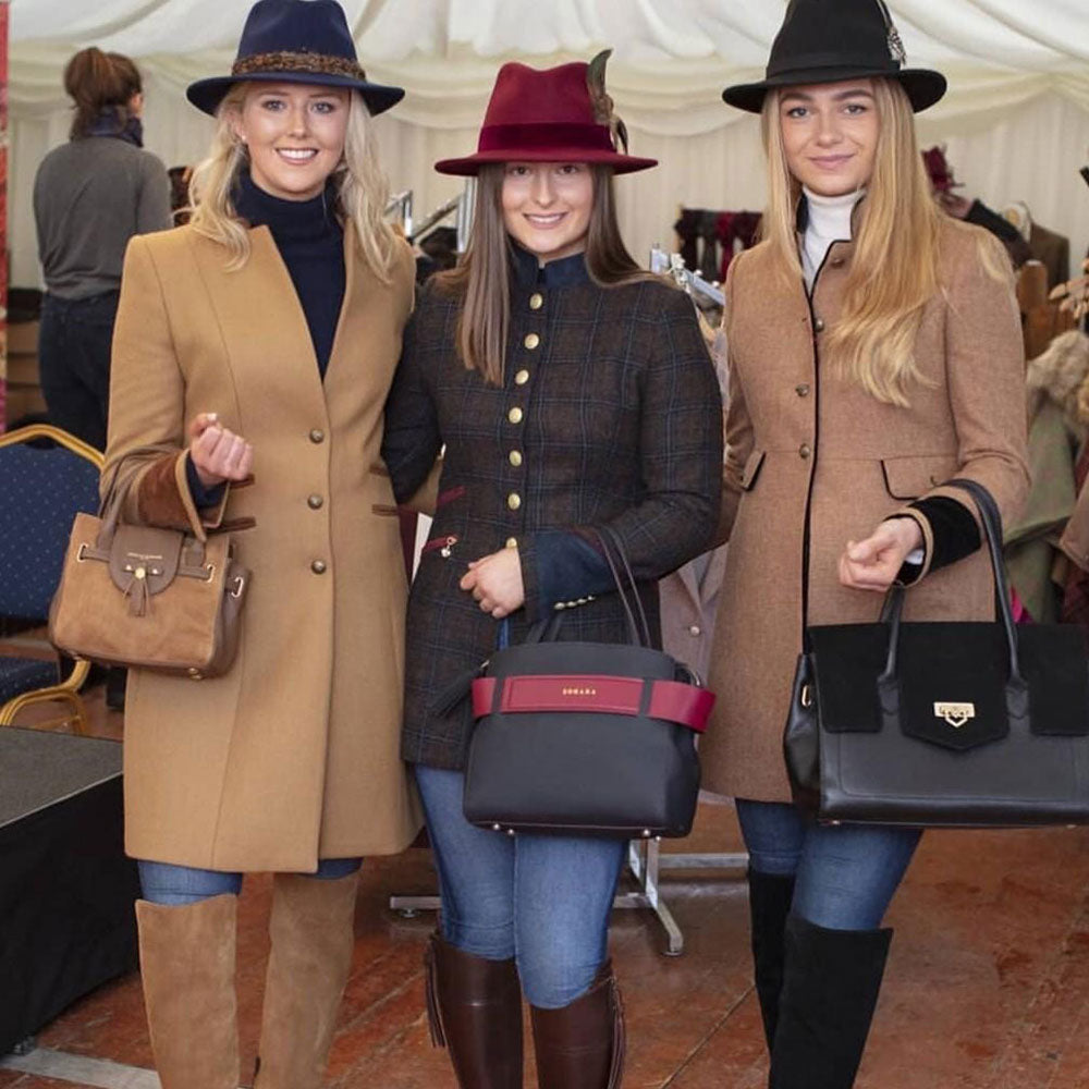 Hicks & Brown Suffolk Fedora in Navy with Pheasant Feather Wrap
