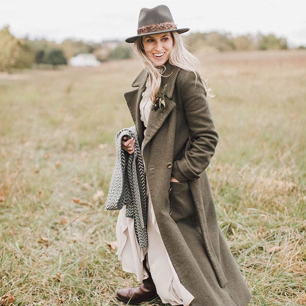 Hicks & Brown Suffolk Fedora in Olive Green with Pheasant Feather Wrap