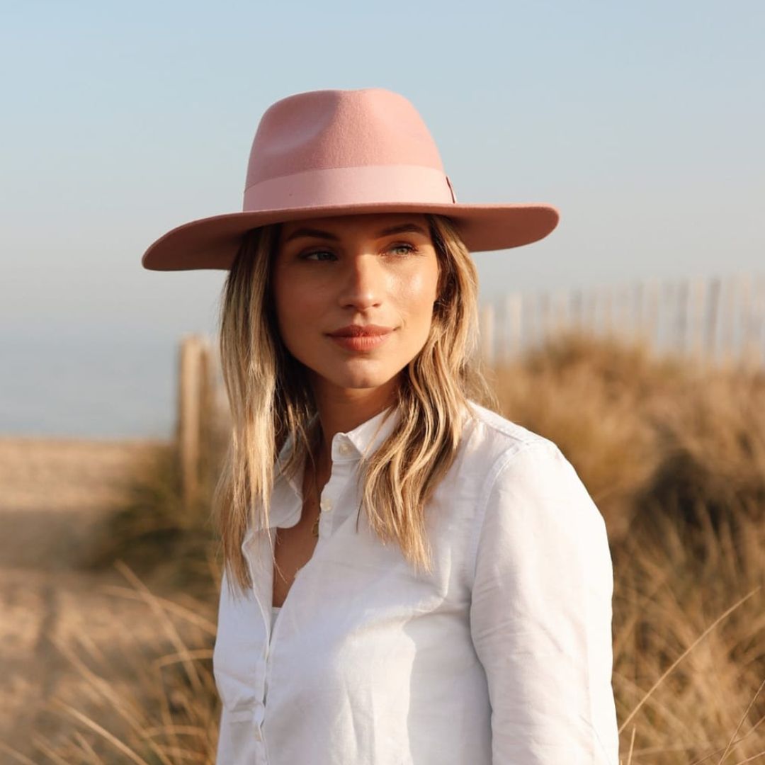 Hicks & Brown Oxley Fedora in Dusky Pink