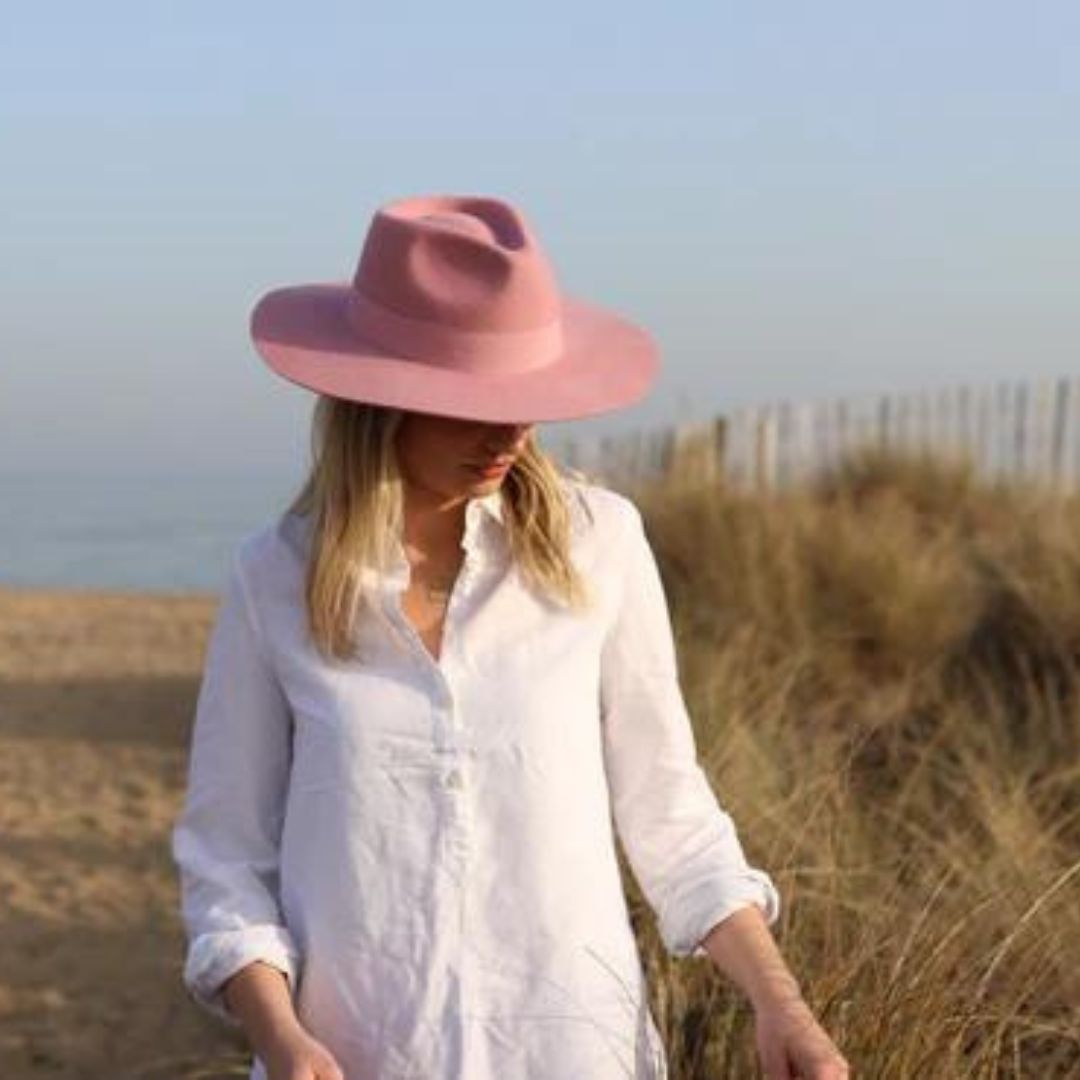 Hicks & Brown Oxley Fedora in Dusky Pink