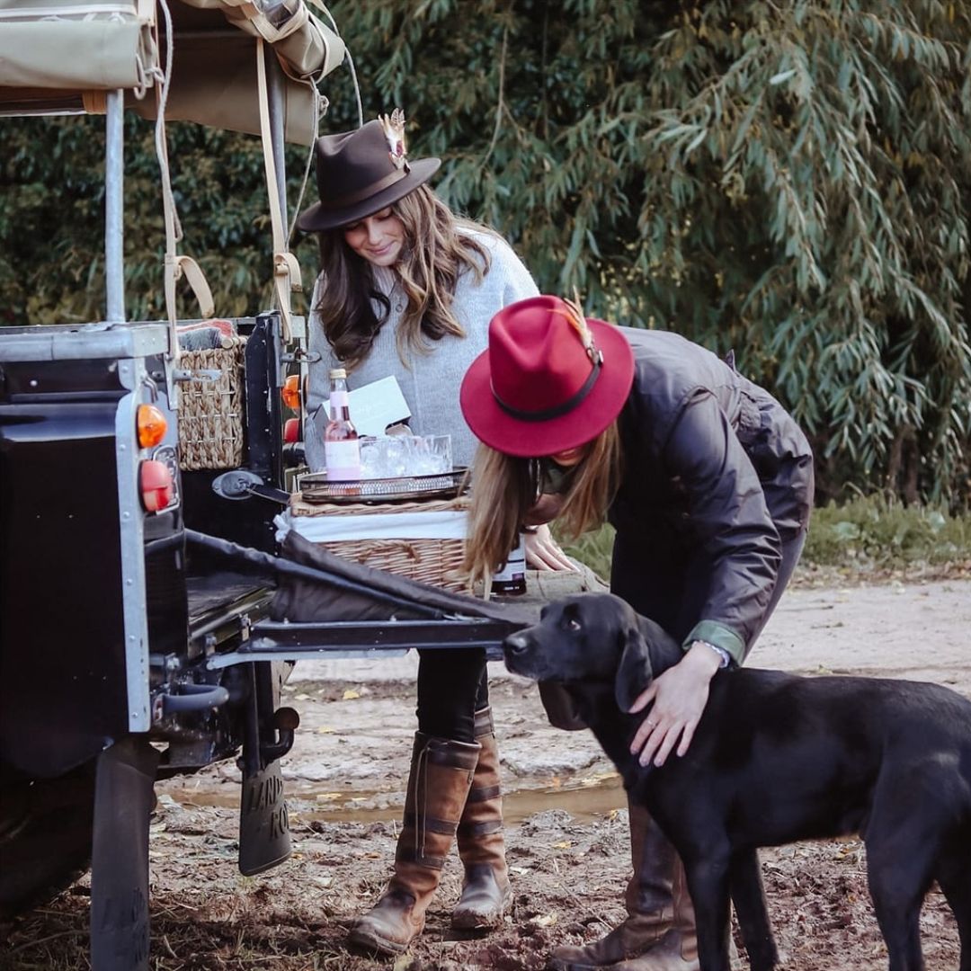 Hicks & Brown Suffolk Fedora in Maroon with Gamebird Feather