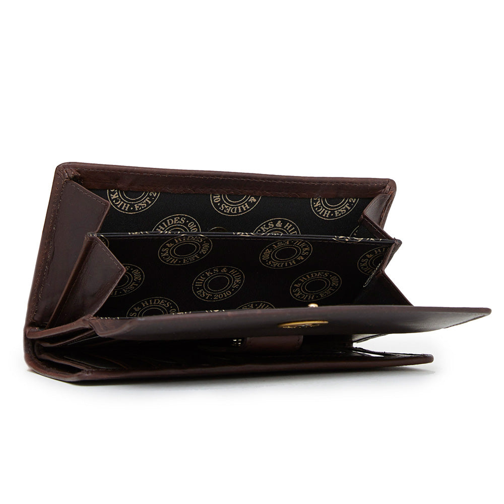 Hicks & Hides Hidcote Cartridge Leather Purse in Brown