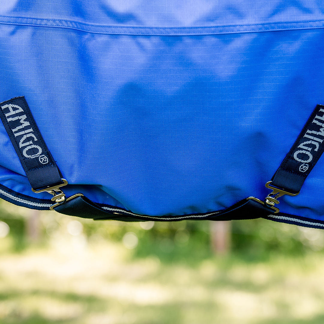 Horseware Amigo Hero Ripstop Pony Light Turnout Rug in Blue, Navy & Grey (0g)