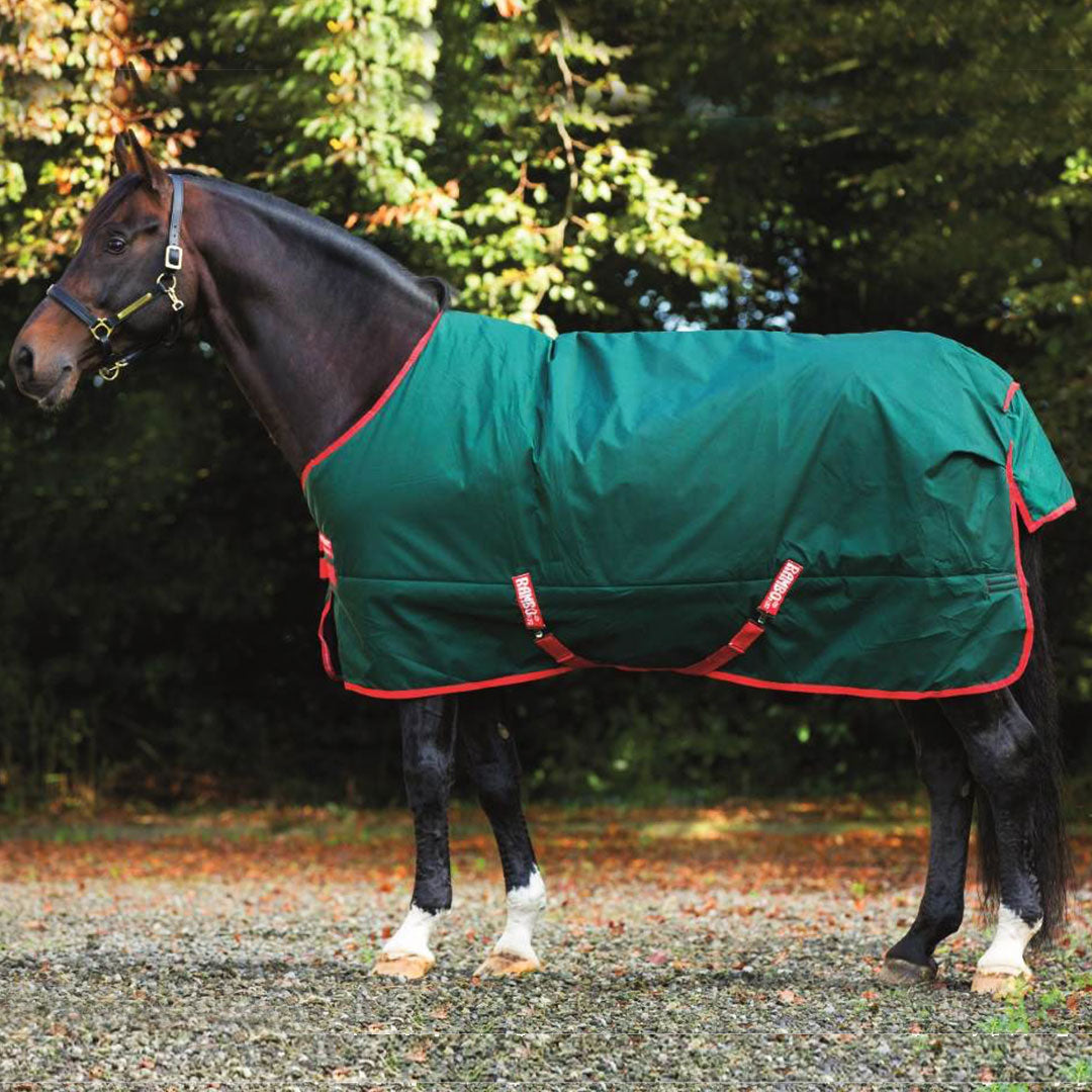 Horseware Rambo Original Heavy Turnout Rug in Green/Red (400g)