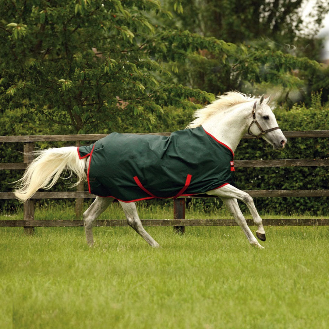 Horseware Rambo Original Heavy Turnout Rug in Green/Red (400g)