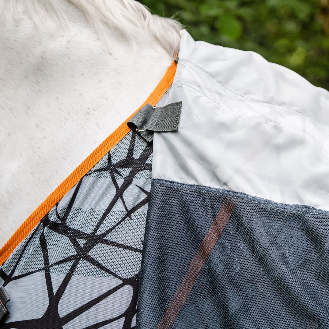 Horseware Amigo 3-in-1 CamoFly Fly Sheet in Grey & Orange (Fly Rug + Turnout Rug)