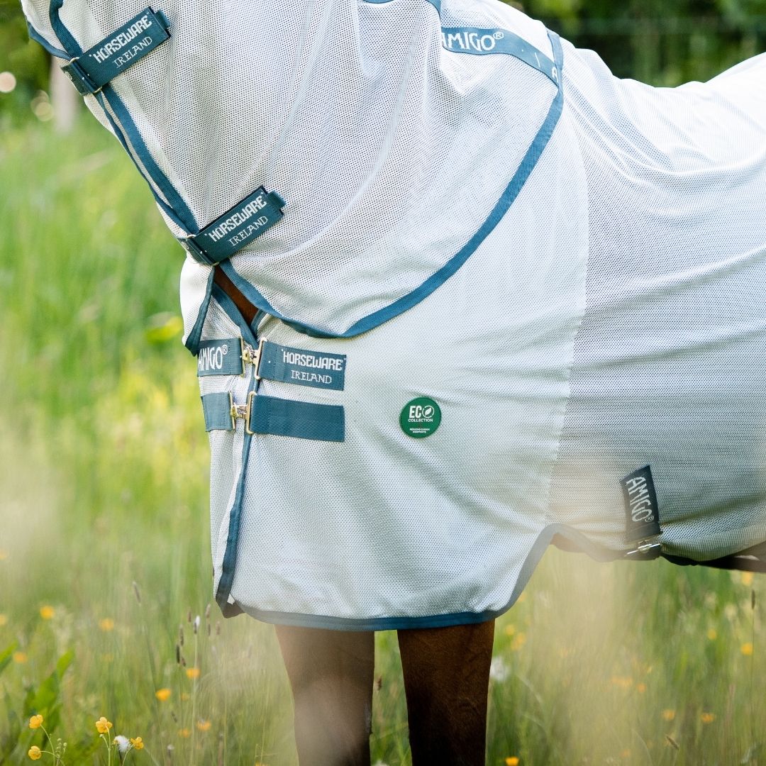 Horseware Amigo AmECO Bug Rug in Silver & Teal