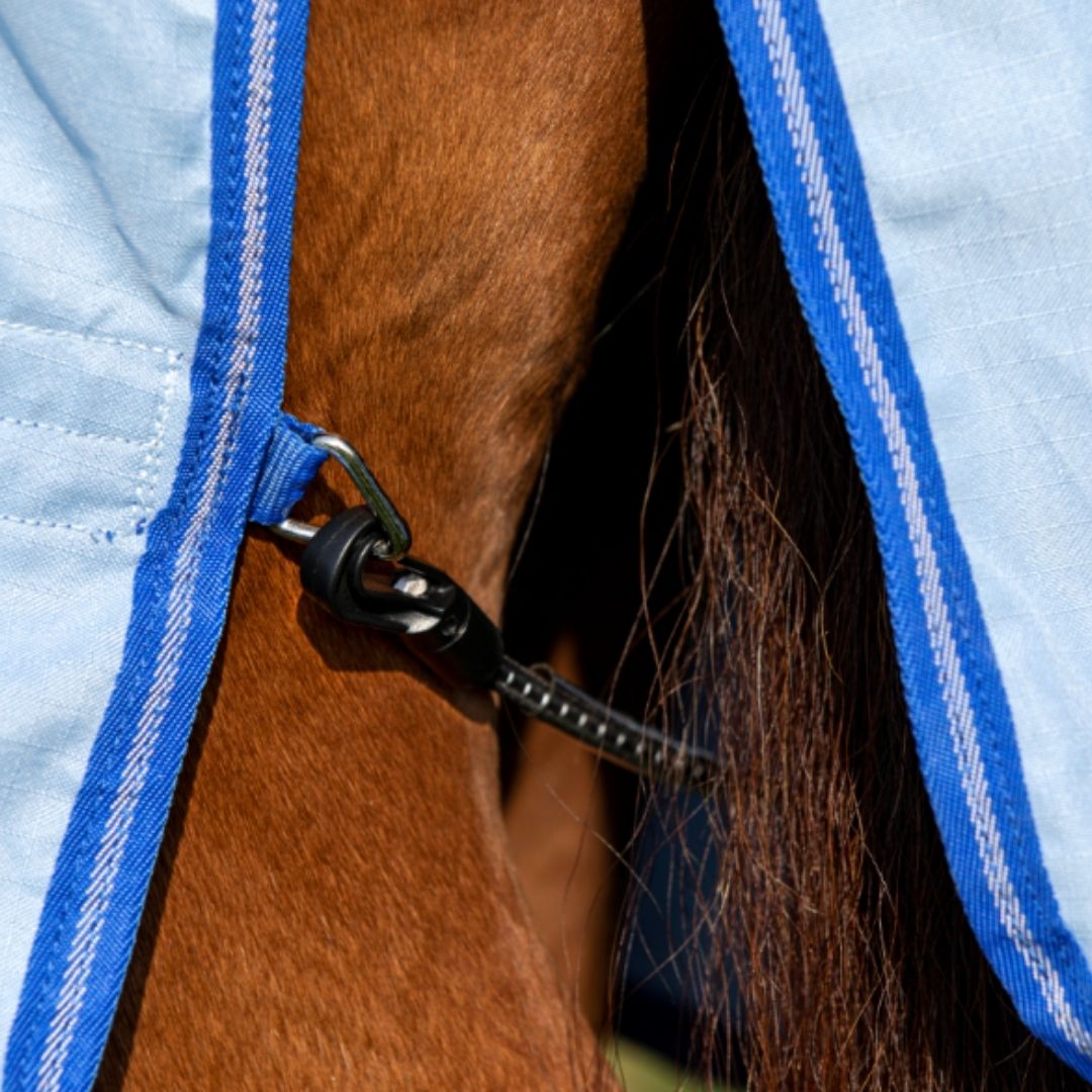 Horseware Amigo Pony Ripstop Hoody Rug in Azure Blue, Strong Blue & Silver